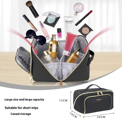 Now Available at Buy Center: Large-Capacity Cosmetic Bag Portable Waterproof Makeup Storage Case Women Multifunction Bathroom Toiletries Organizer Pouch Item