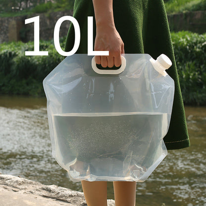 PVC Outdoor Camping Hiking Foldable Portable Water Bags Container White 10L