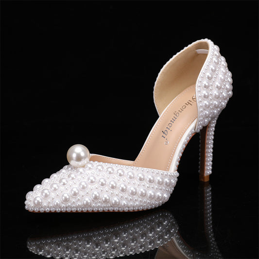 Women's Low-cut Pointed-toe Stilettos Pearl Wedding Shoes | Bags & Shoes4 | Buy Center