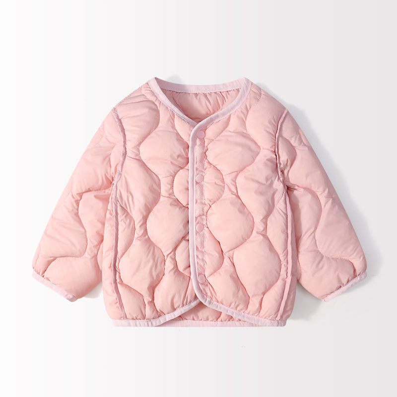 Hot New Arrivals at Buy Center: Lightweight Children's Down Short Baby Down Jacket Peach Pink