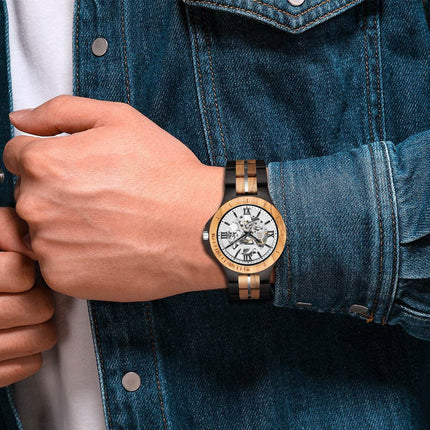 Montre Mécanique Homme Buycenter - Bois Pur, Artisanale et Élégante - buycenter.fr