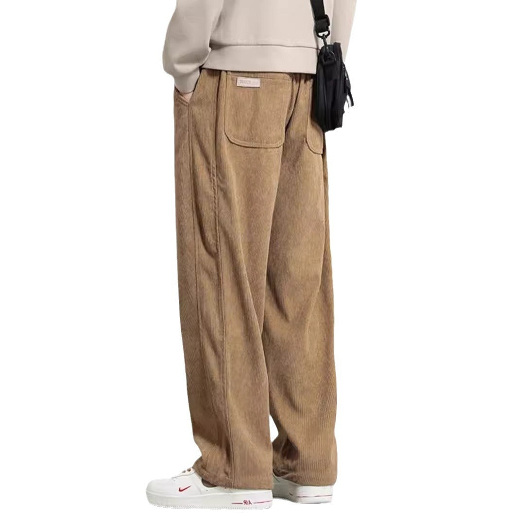 Autumn And Winter Lights Men's American Casual Pants High Street Fashion Brand Straight Flow Wide Leg Long Buy Center