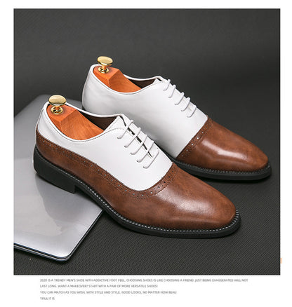 Fresh Arrivals at Buy Center: Men's Business Double Color Block Leather Shoes