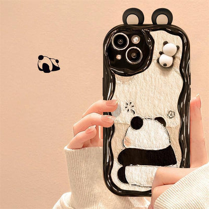 Coque de téléphone à motif de poupée panda 3D