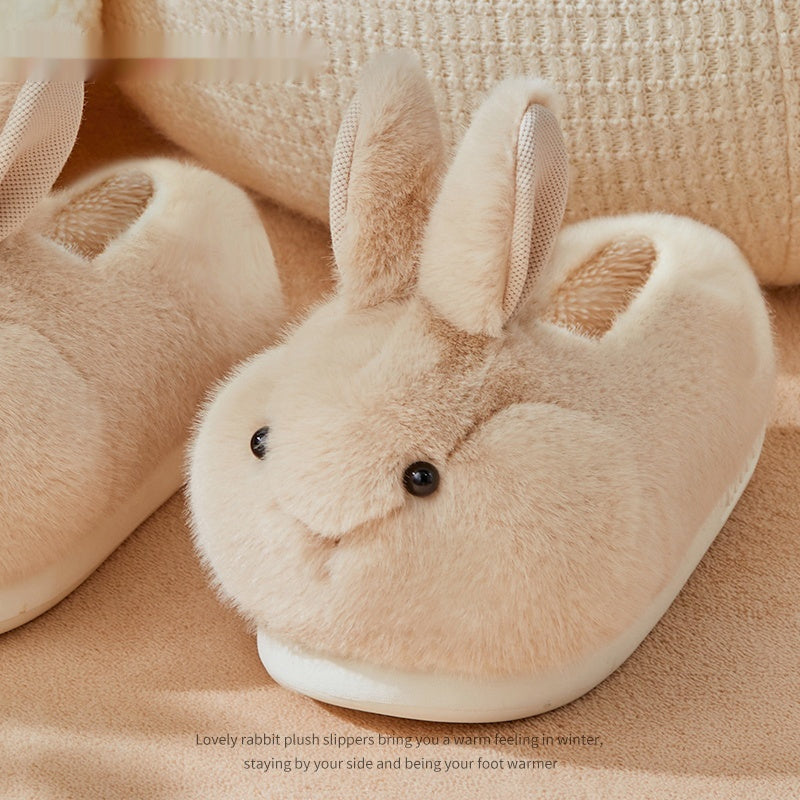 Cute Rabbit Plush Cotton Slippers For Women's Home Use Buy Center