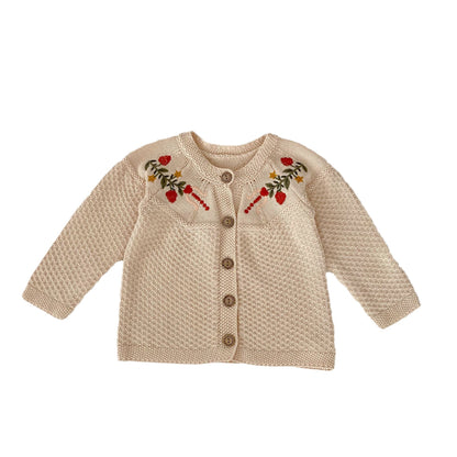 Fresh Arrivals at Buy Center: Children's Embroidered Long Sleeve Knitted Coat Newborn Cardigan