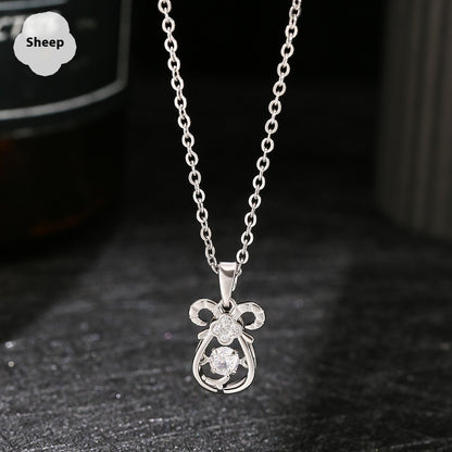 Buy Center Deal-Ins Zodiac Smart Necklace Micro-inlaid Sheep White K