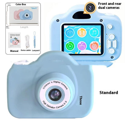 Newly Arrived at Buy Center: A3 Children's Camera Cartoon Digital Camera A3 HD Double Shot Blue