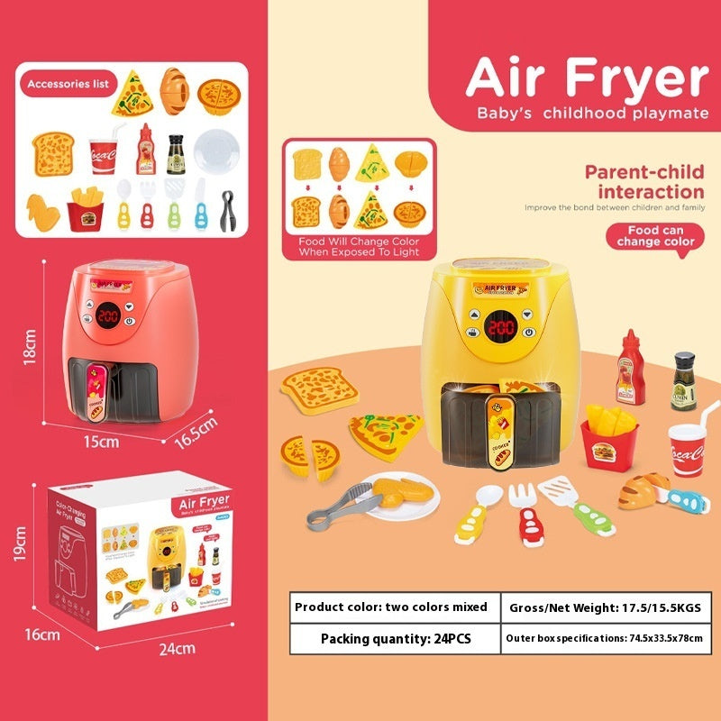 Fresh Arrivals at Buy Center: Air Fryer Simulation Kitchenware Kitchen Food Color Changeable Play House Cheese Yellow English Version