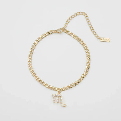 Simple Micro Inlaid Zircon Chain Constellation Anklet Buy Center