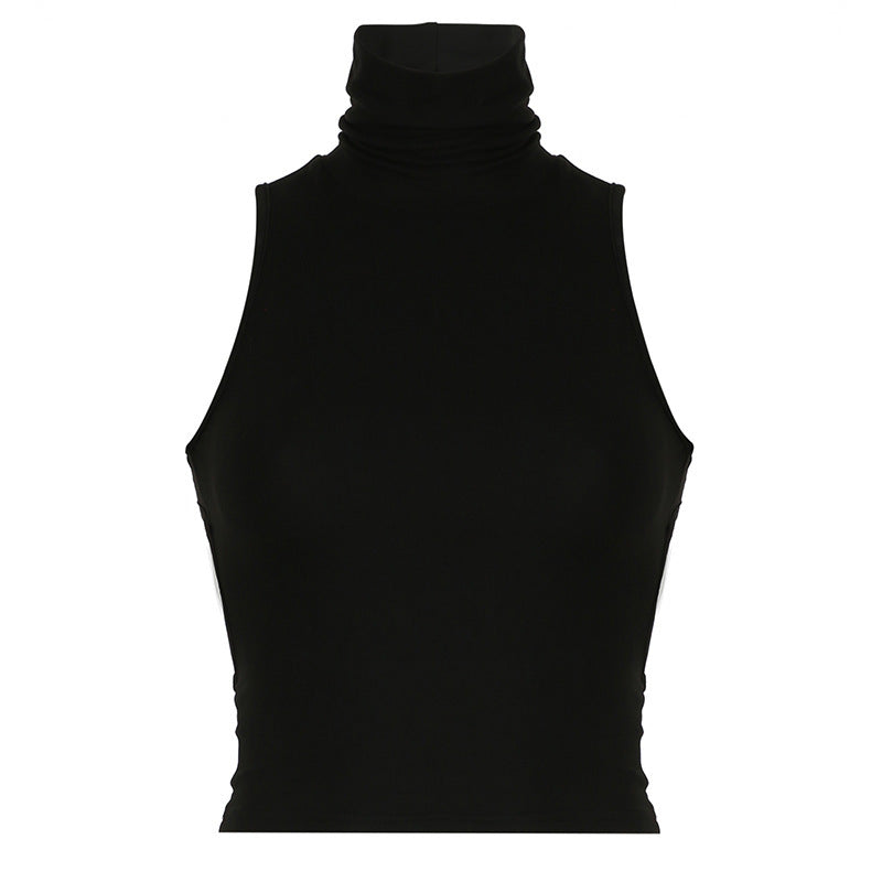 Fresh Arrivals at Buy Center: Women's Solid Color Backless Slim Fit Vest Top Black