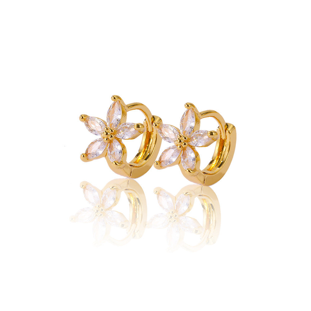 Buy Center Top Rated-Earrings Jewelry Gold Multi-style Inlaid Zirconium Ear Ring