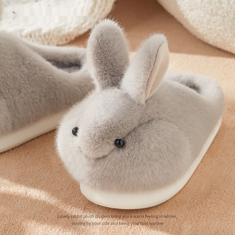 Cute Rabbit Plush Cotton Slippers For Women's Home Use Buy Center