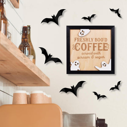 Just Arrived at Buy Center: Halloween Coffee Bar Wooden Decorations