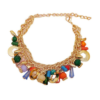 Buy Center Excellence-Bohemian Glass Crystal Mixed Color Multi-layer Bead Bracelet