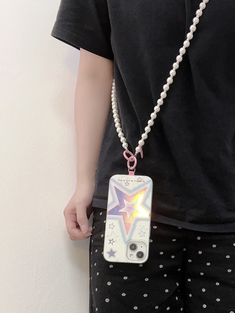 Newly Released at Buy Center: Love Hanging Pearl Crossbody Chain Wristband Wrist Strap Universal Mobile Phone Lanyard