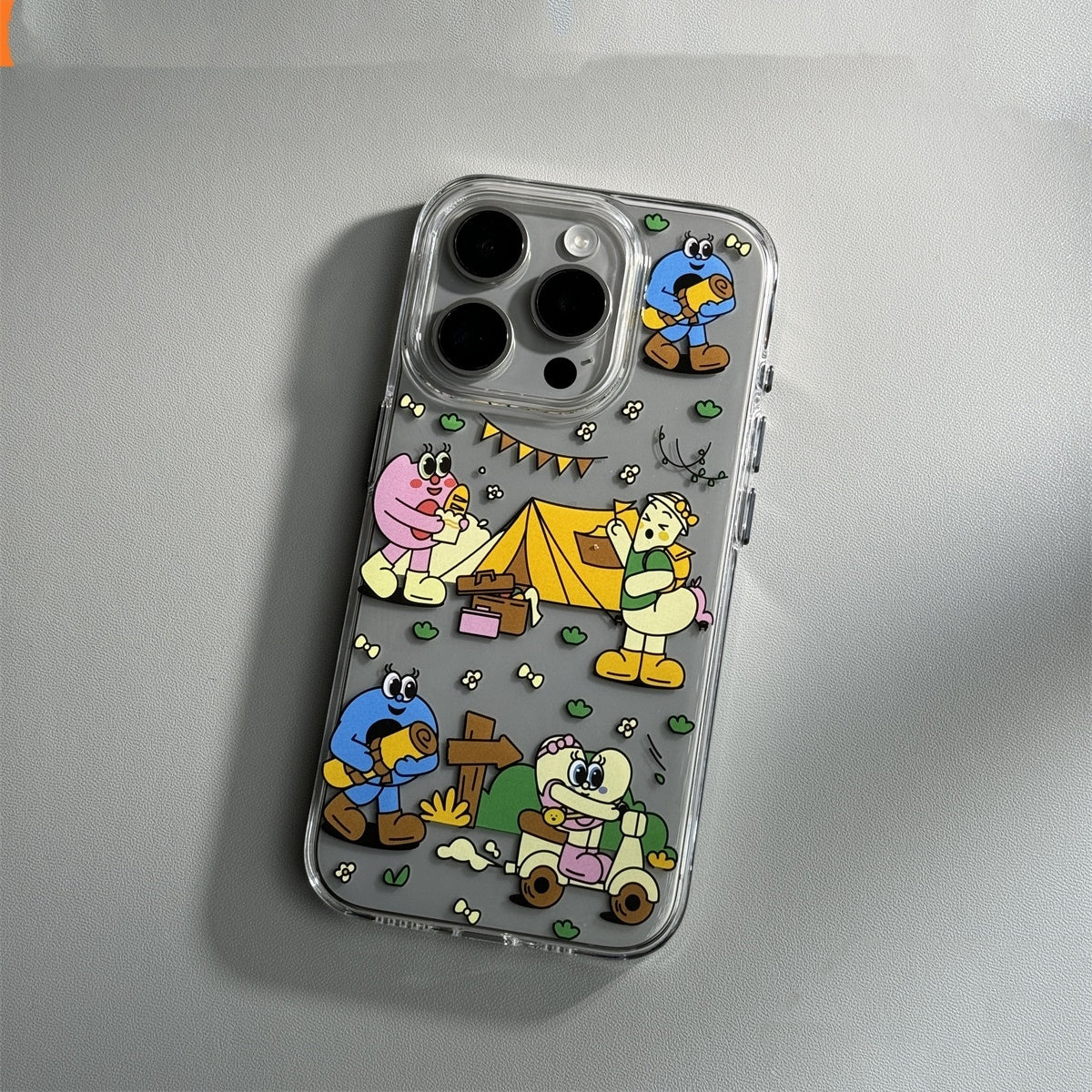 Just Arrived at Buy Center: Cartoon Transparent 15promax Phone Case Soft Shell Anti Drop Camping