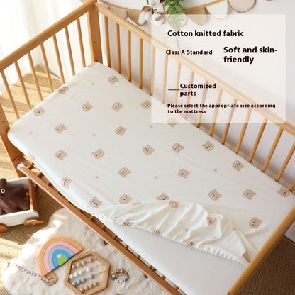 Newly Released at Buy Center: Crib Fitted Sheet Cotton Knitted Newborn Button Bear Print