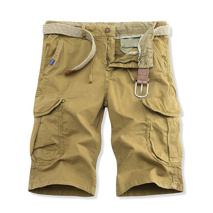 Hot New Items at Buy Center: Fashionable Men's Loose Straight Leg Five Quarter Pants Khaki