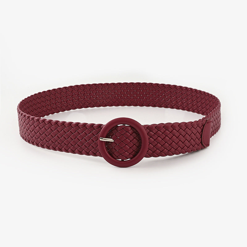 Fresh Arrivals at Buy Center: New Women's Fashion All-matching Wide Belt Wine Red 108x3.8cm