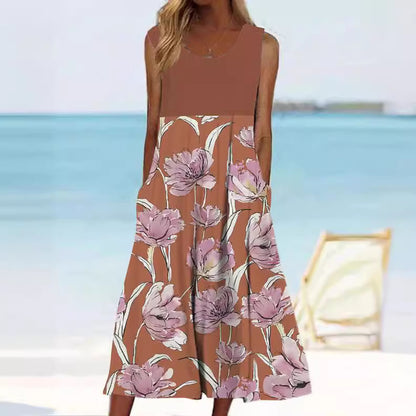 Buy Center Hot Pick-Digital Printing Sleeveless Dress Casual Fashion