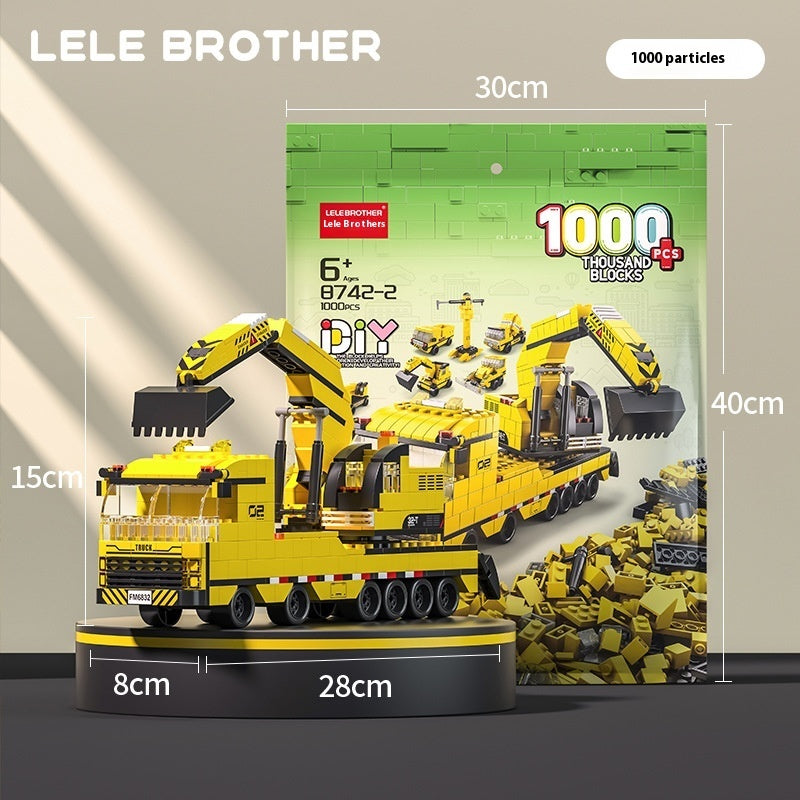 Fresh on the Scene at Buy Center: Building Blocks Boy Educational Assembly Toy Model Puzzle Engineering Car Excavator