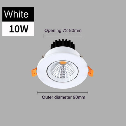 Just Arrived at Buy Center: Led Anti-glare Spotlight Embedded Variable Light With Three Colors Ceiling Lamp White 10W Hole 72to80mm