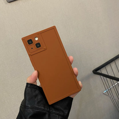 Newly Released at Buy Center: Simple Solid Color Square Phone Case BK Square Brown