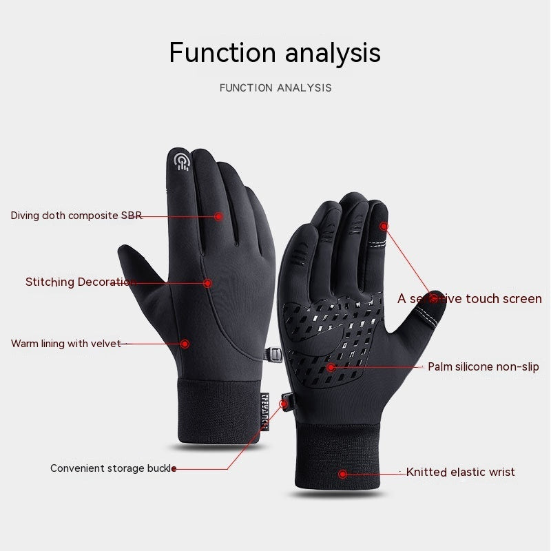 Guantes de ciclismo Otoño e invierno Deportes al aire libre Impermeable Pantalla táctil