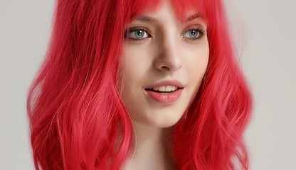 Buy Center Hot Pick-Head Fluffy Chemical Fiber Wig Red