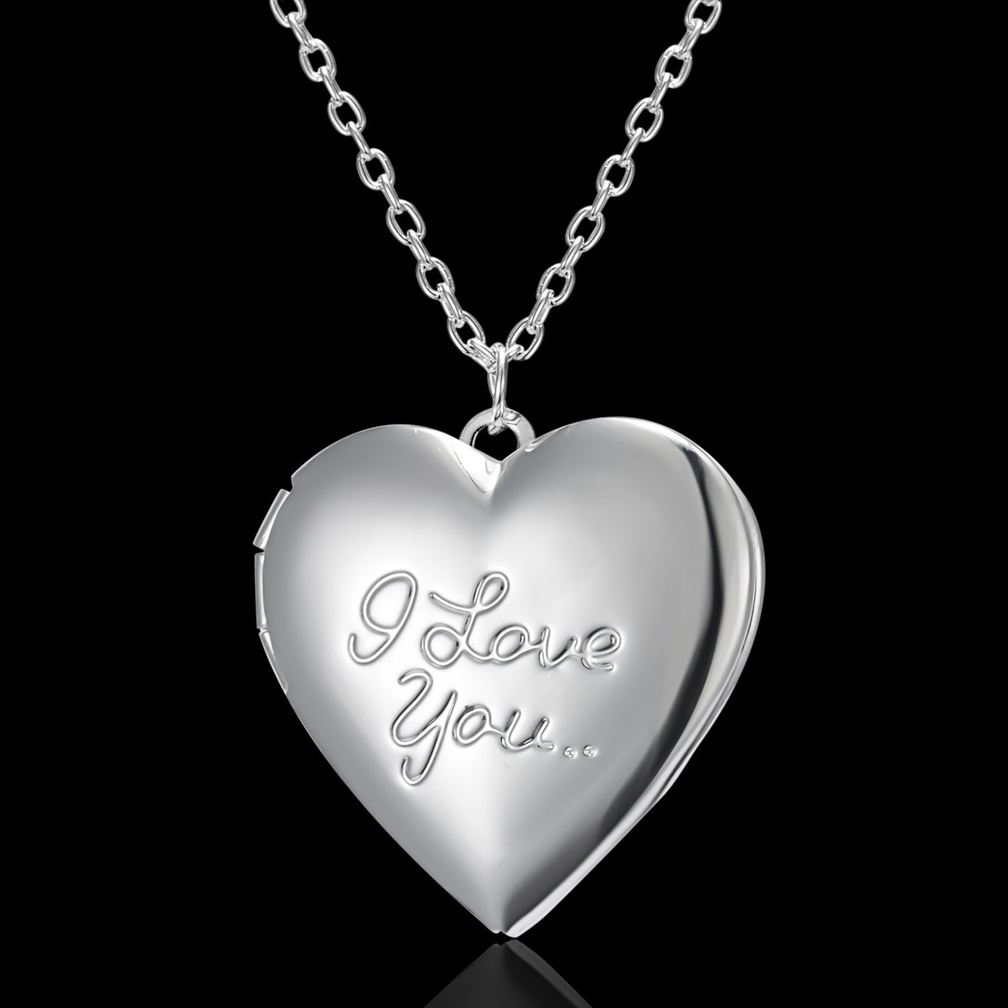 Carved Design Love Necklace Personalized Heart-shaped Photo Frame Pendant Necklace For Women Family Jewelry For Valentine's Day NC18Y0824