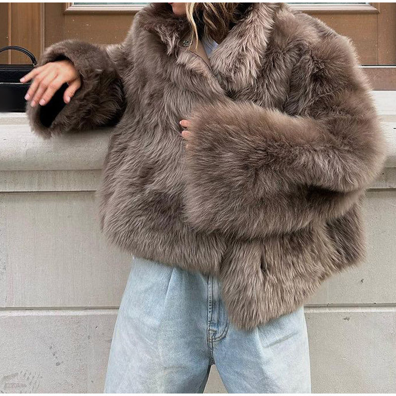 Plush Fur Coat Fashion Casual And Comfortable Eye-catching Warm Buy Center