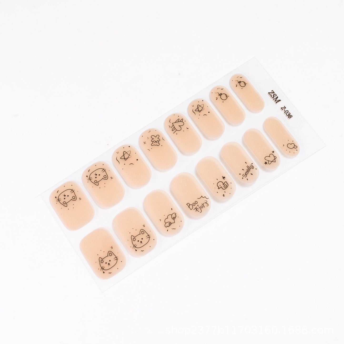 Fresh Arrivals at Buy Center: 16 Finger Diamond Nail Sticker 3D Waterproof Multicolor Z036