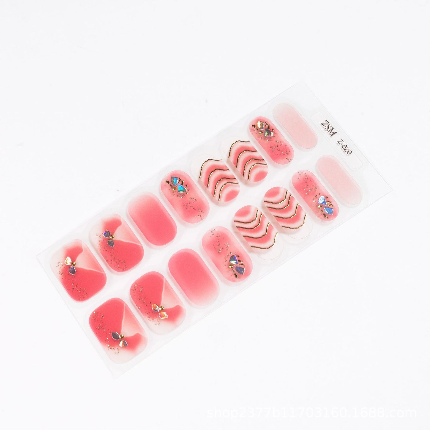 Fresh Arrivals at Buy Center: 16 Finger Diamond Nail Sticker 3D Waterproof Multicolor Z020