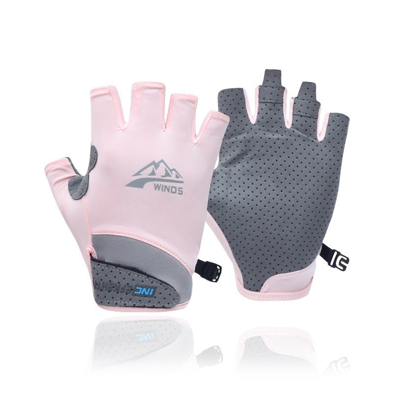 Gants de cyclisme de fitness à demi-doigts, gants de protection solaire respirants pour écran tactile pour hommes et femmes