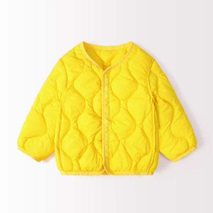 Hot New Arrivals at Buy Center: Lightweight Children's Down Short Baby Down Jacket Lemon Yellow