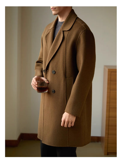 Double-sided Woolen Coat Men's Mid-length Woolen Thick Coat Buy Center