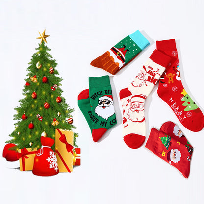 Santa Claus Snowman Elk Socks Festive | Men's Clothing2 | Buy Center