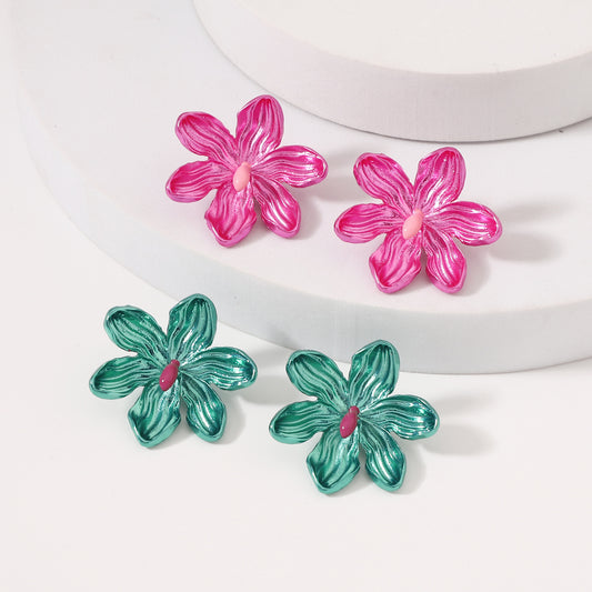 Buy Center Excellence-Oil-spot Glaze Flowers Trendy Fashion Special-interest Earrings