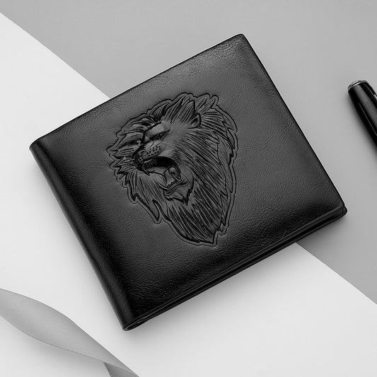 Men's Zipper Wallet Lion Embossed Pattern Animal | Bags & Shoes4 | Buy Center