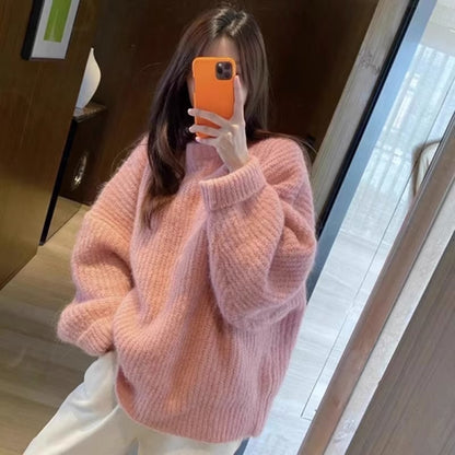 Top Loose And Lazy Style Soft Glutinous Sweet Knitted Sweater Buy Center