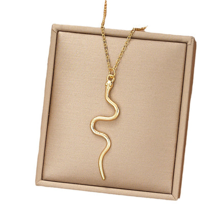 Buy Center Premium-Stylish Graceful Simple Rose Gold Snake Pendant Necklace