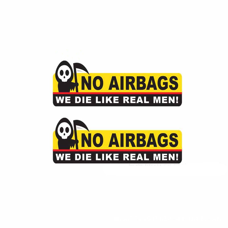 Newly Released at Buy Center: Be Careful Not To Use Safety Airbags And Skull Car Stickers Skull Head 2PCS