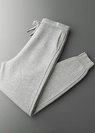 Air Layer Thickened Wool Pants Men's High Waist Casual All-match Lock Foot Harem Pants