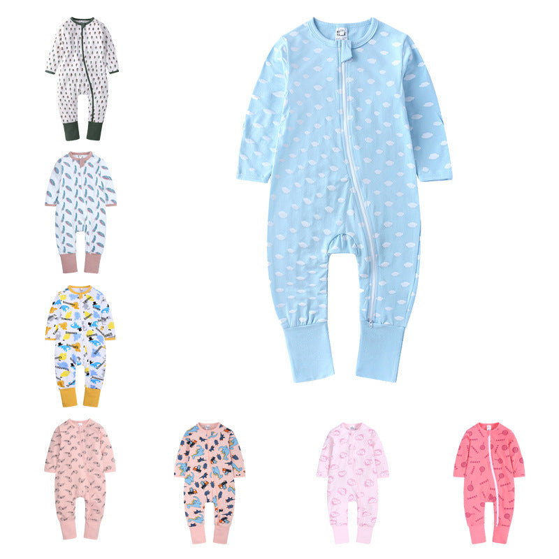 Newly Released at Buy Center: Spring And Autumn Long Sleeve Cotton Baby Jumpsuit Male And Female Baby Home Romper