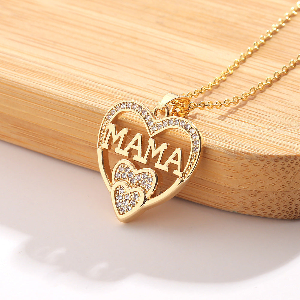 Buy Center Handpicked- Simple Cold Style MOM Pendant Mother's Day MAMA Necklace