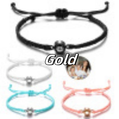 Buy Center Hot Pick-Alloy Photo Projection Bracelet Circular Color Braided Projection Photo Gold