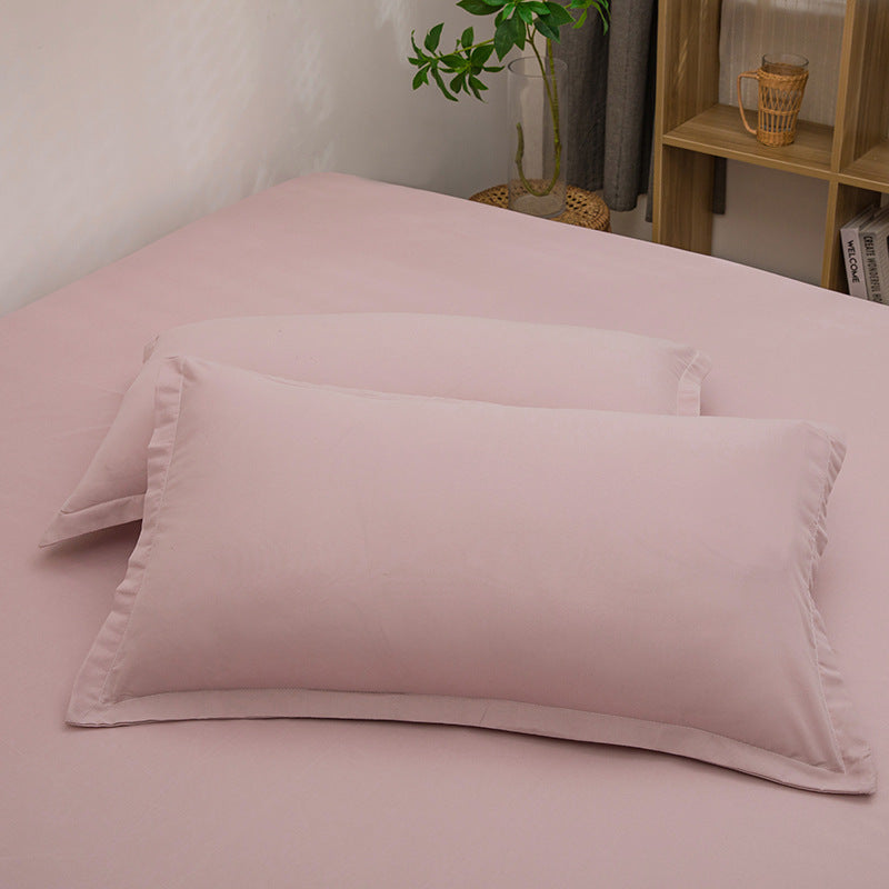 Pure Color Washed Cotton Pillowcase Single Pillowcase Buy Center