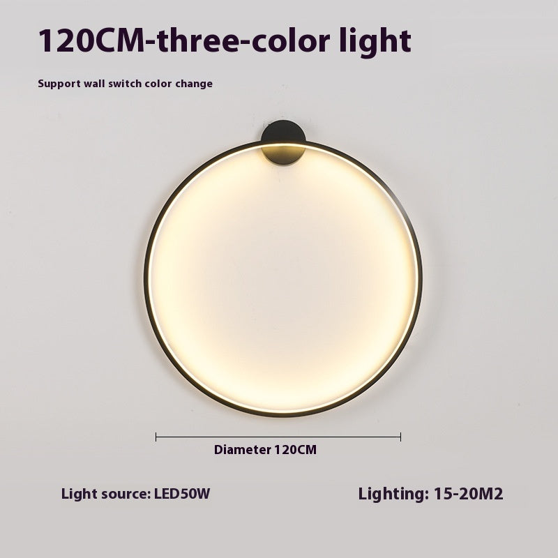 Newly Released at Buy Center: Minimalist Round Bedroom Bedside Lamp Wireless Living Room Sofa Background Wall Hotel Decorative Wall Lamp