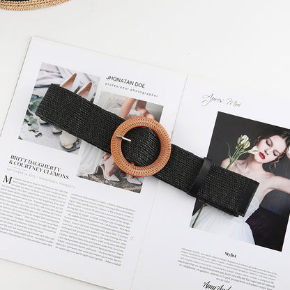 Cotton And Linen Straw Woven Belt Women Buy Center